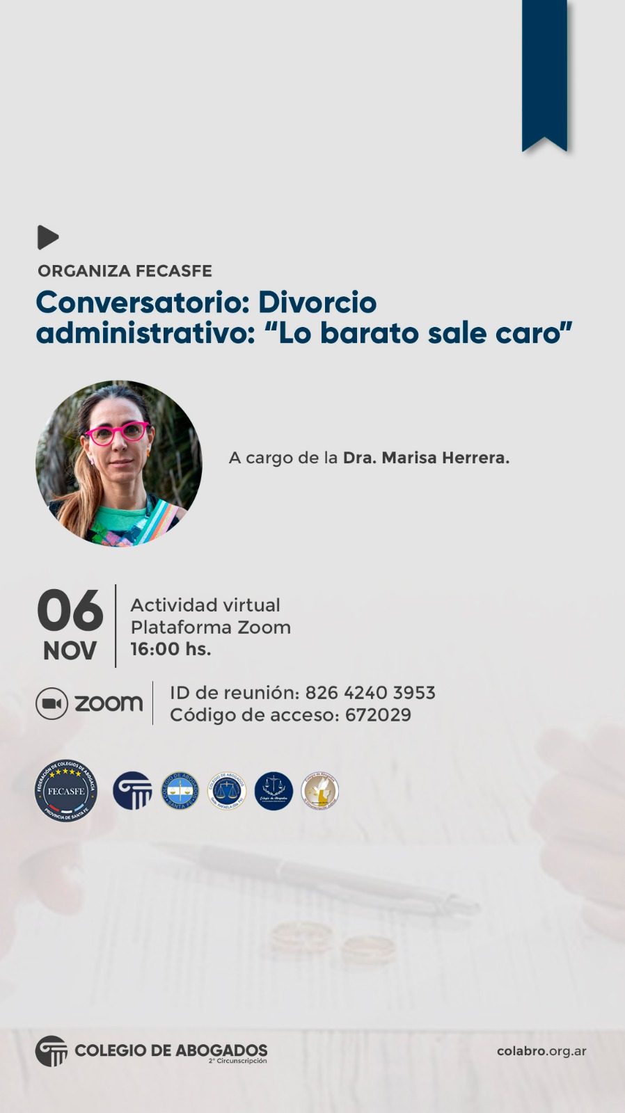 Conversatorio: Divorcio administrativo: Lo barato sale caro - 06/11/2024